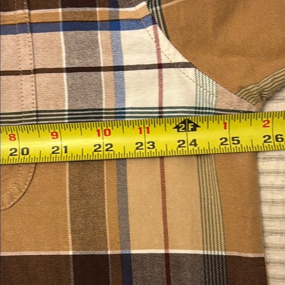 Tan and Brown Casual Button Down Shirt with Plaid Design #37 - Picture 7 of 11